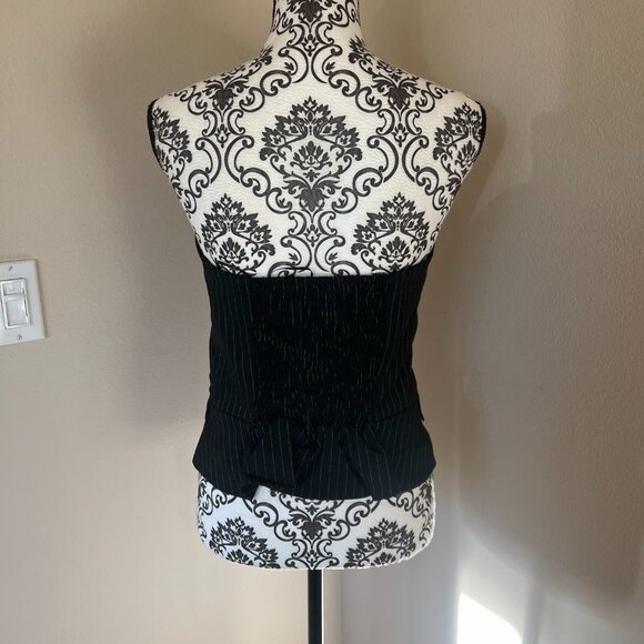 Sincerely Jules Sleeveless Corset Vest - Black wht Pinstripe - Size Large - Picture 6 of 8